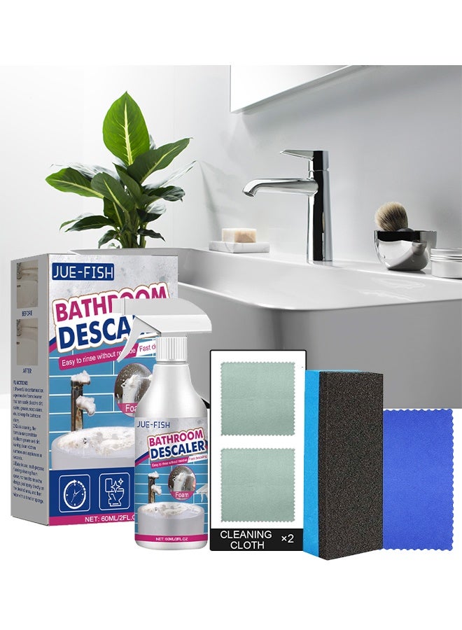 JUE-FISH Bathroom Descaler，Foam Spray, Stubborn Stains Cleaner, Stubborn Stains Cleaner, All Purpose Bubble For Toilet, Kitchen, Car, Carpet And Kinds Of Floors, 60ML - Image 1